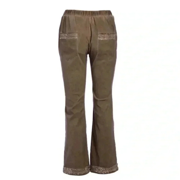 🆕Pretty Angel Ecru Lace-Accent Wide-Leg Linen Blend Pants S🆕 - Picture 2 of 14